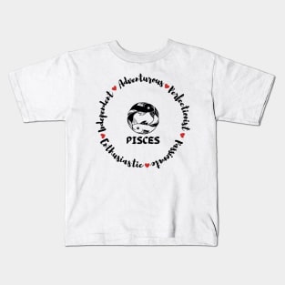 Pisces ♓🐟 Zodiac Sign Astrology Sign Horoscope Kids T-Shirt